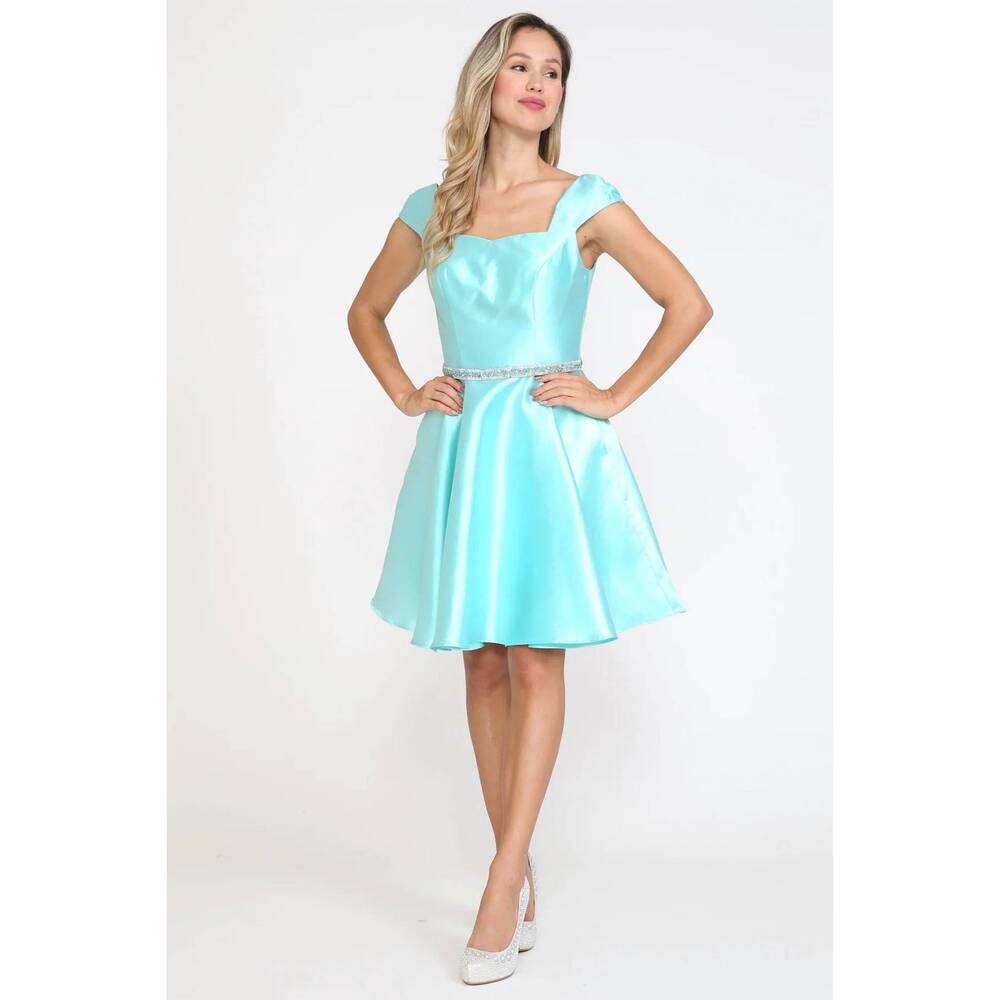 NEW POLY USA mikado dress in aqua